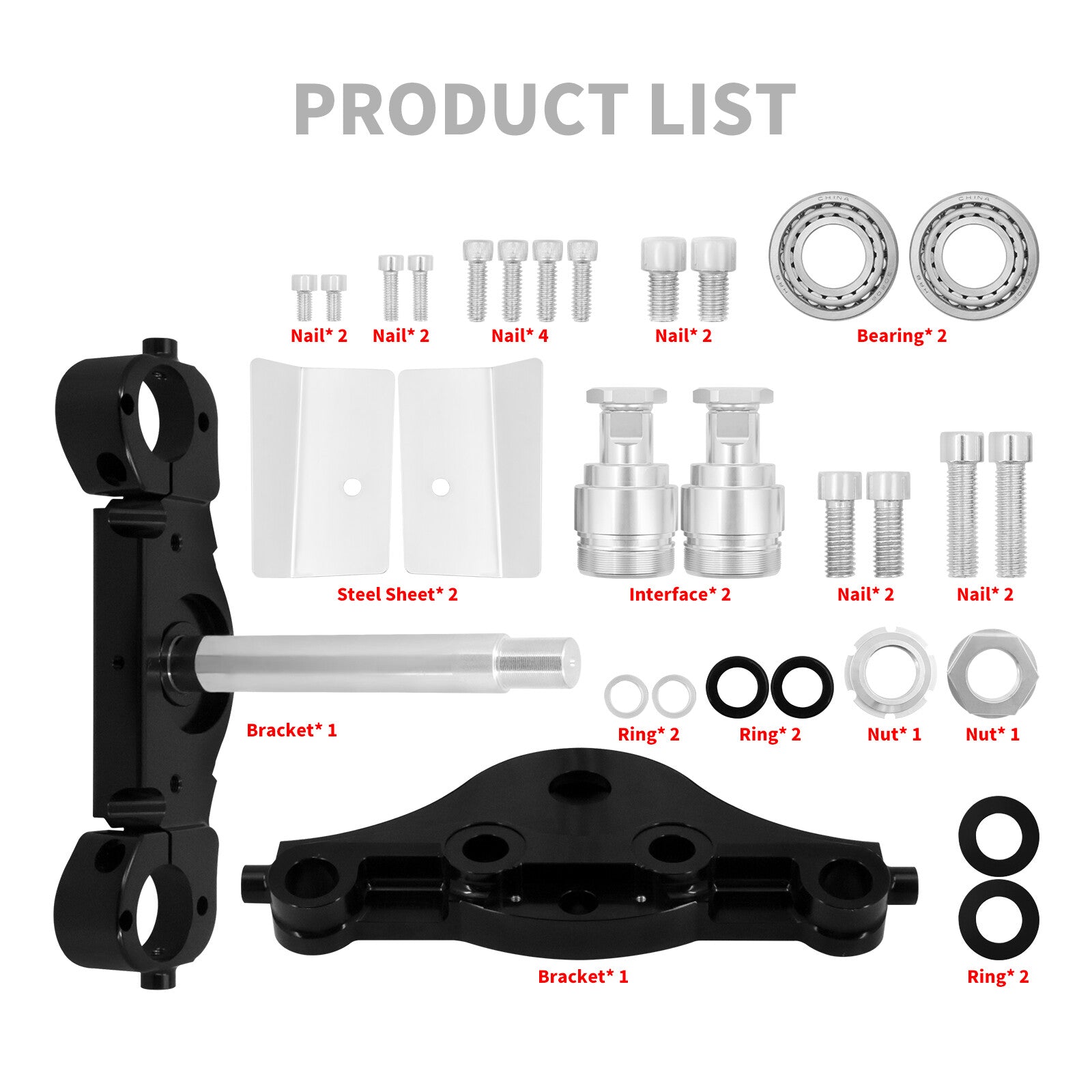 21 23 Wheel 11 Degree Raked Triple Trees Kit for Harley Road Electra Glide 14+