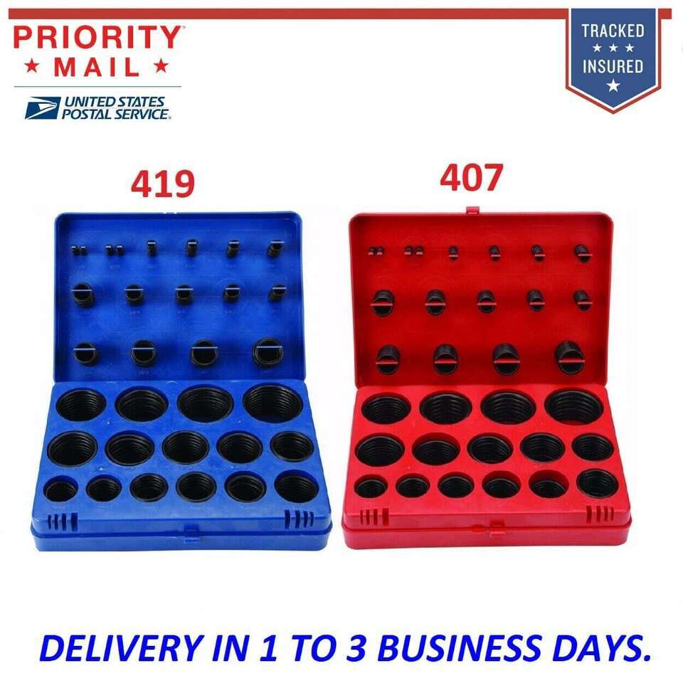 SAE Metric Rubber O-Ring Washer Assortment Set Automotive Storage Case ORing Kit