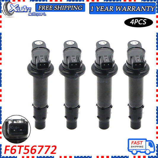 4-Piece Ignition Coil Pack F6T56772 for Yamaha XT1200Z Super Tenere for Suzuki 2010-15 v