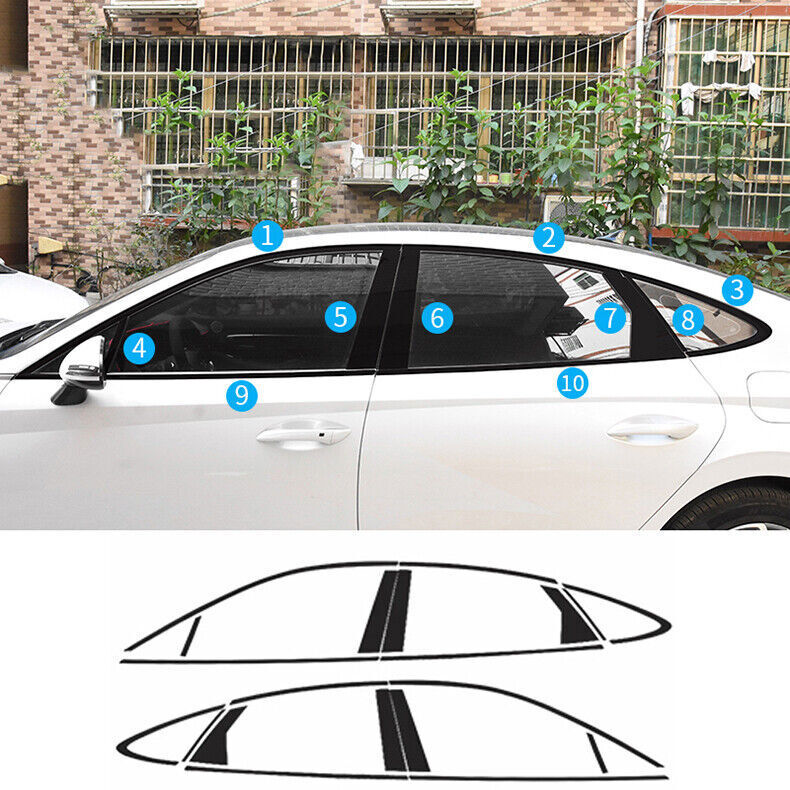 for Hyundai Sonata 20-23 Black titanium Car Window Sill Molding Strip Cover Trim n