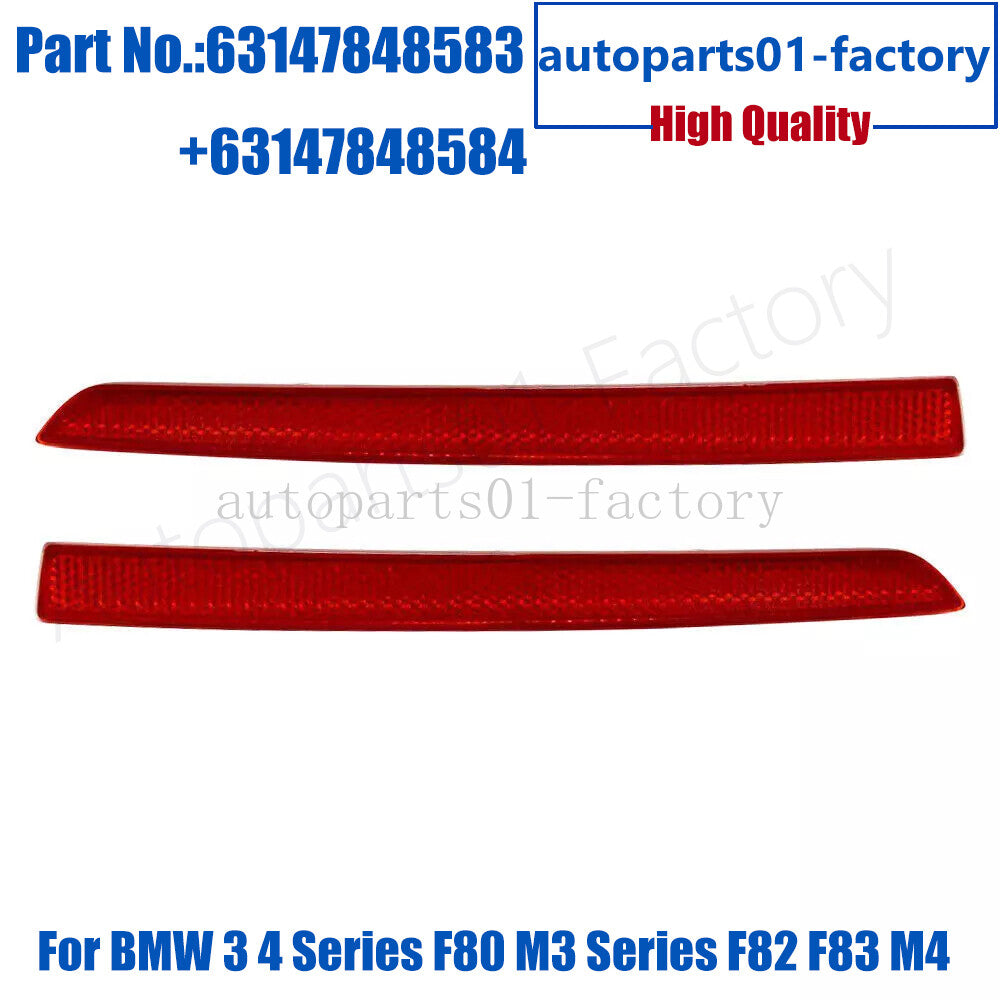 1Pair Rear Bumper Reflector Right+Left for BMW 3 4 Series F80 M3 F82 F83 M4