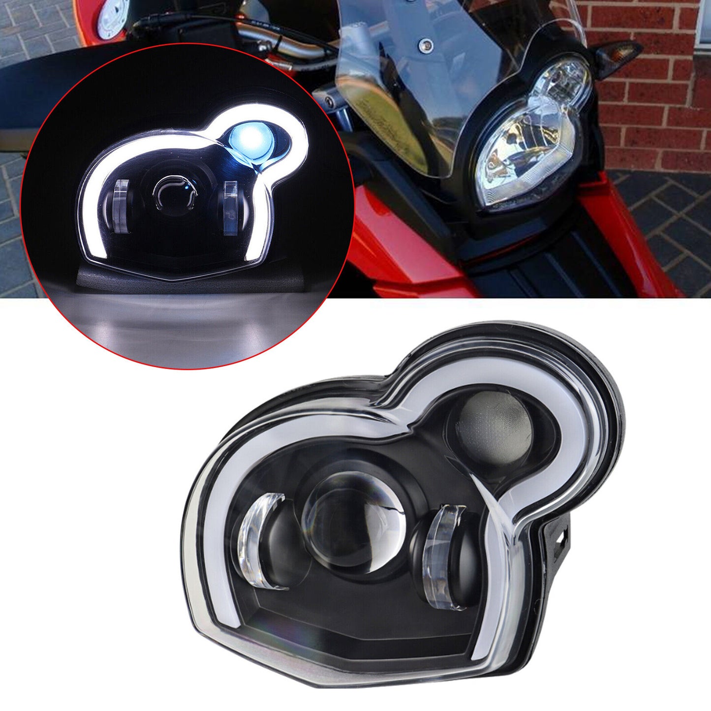 2011-2017 for BMW G650GS LED DRL with high and low beam headlights in the upper right corner Q