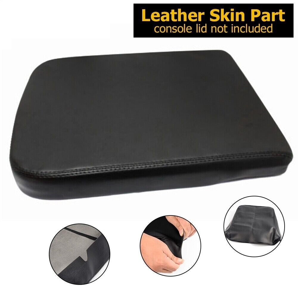 Black console cover and leather armrest protector for 02-08 for Dodge for Ram 1500 2500 3500- n