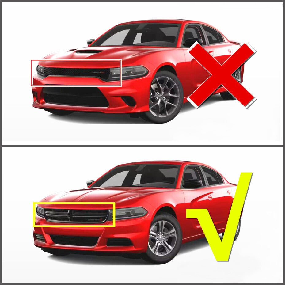 For 15-23 for Dodge Charger SXT ABS Red Look Front Grille Grill Insert Strip Trim 4P v