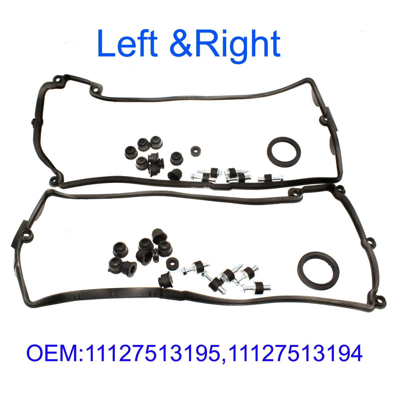 for BMW 545i 550i 650i 745i 750i X5 Valve Cover Gasket Set LH  RH 11127513194