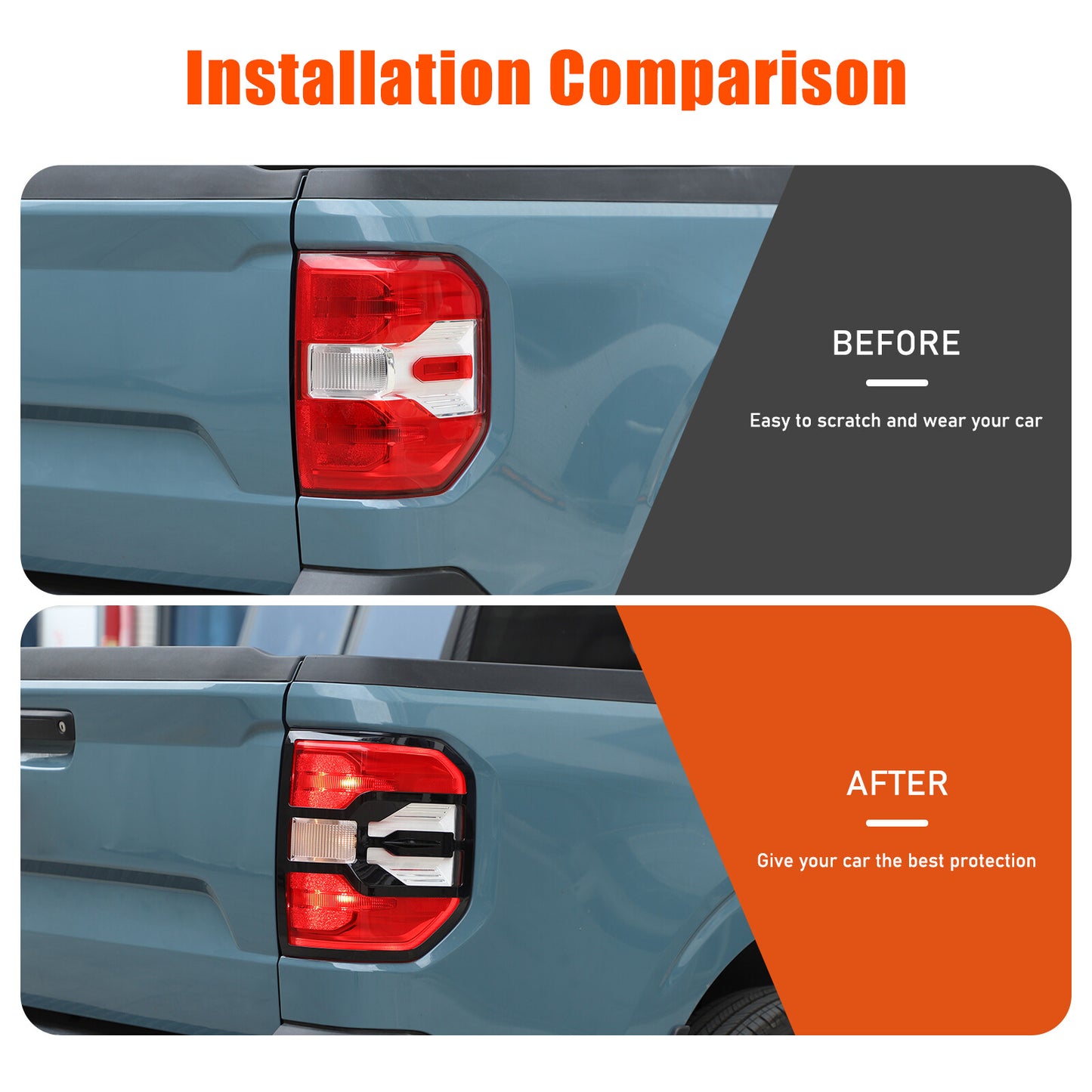 Gloss black taillight bezel cover trim  for ford  Maverick 2022 - 2024 dual-model