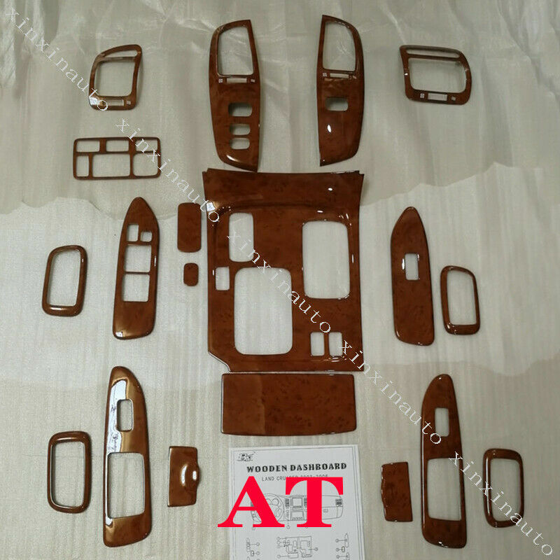 Wood Grain Full Dash Trim Kit for Toyota for Land cruiser LC100 AT 4500 4700 2003-07