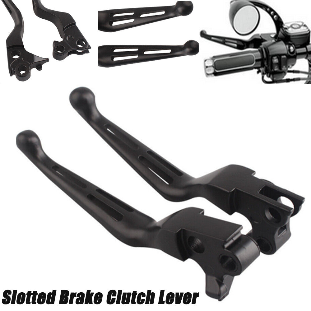 Slotted wide brake clutch lever for Harley Electra Glide Softtail Black - n