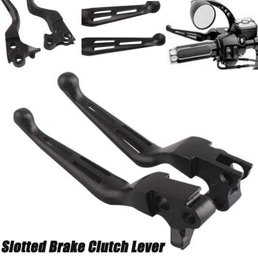 Slotted wide brake clutch lever for Harley Electra Glide Softtail Black - n