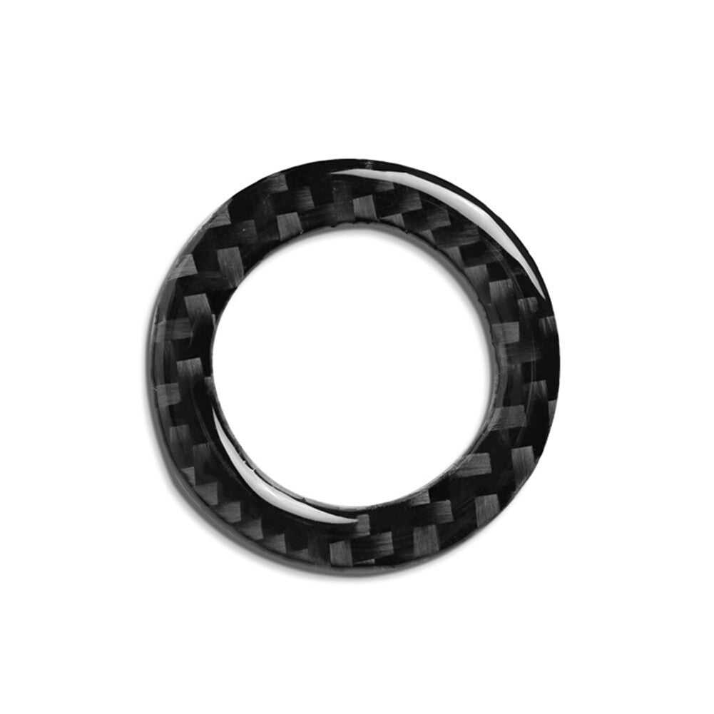 New Carbon Fiber Interior Ignition Keyhole Button Cover Fits For
