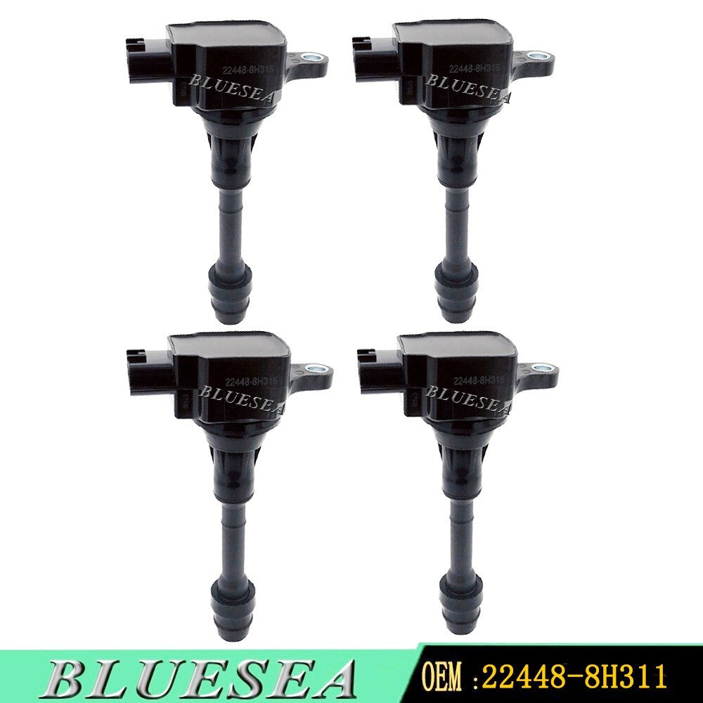 4 PC Ignition Coil 224488H315 for Nissan Altima Sentra 2.5L X-Trail T30 Primera