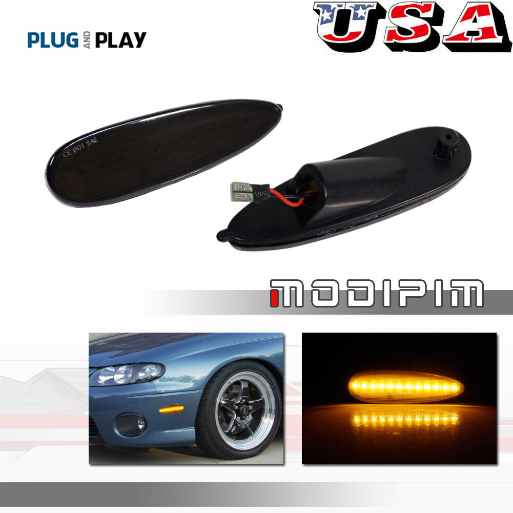 Smoked lens with amber LED front marker light suitable for 2004-2006 for Pontiac GTO