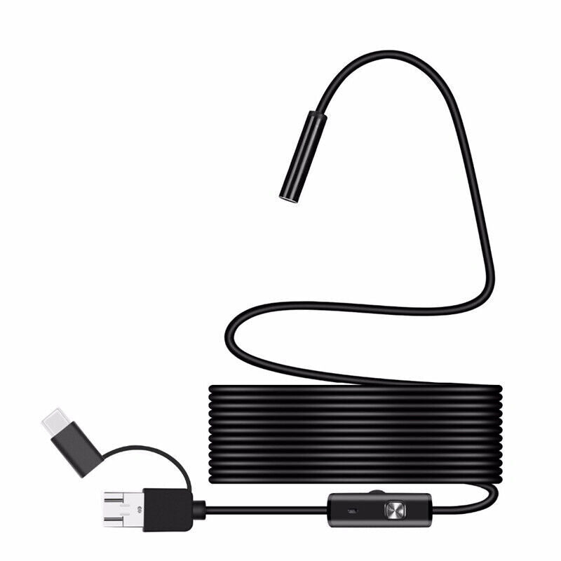 Car Inspection Borescope 8mm 5M Endoscope Micro Camera Flexible Waterproof Micro
