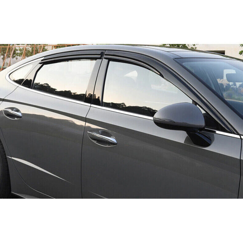 4x for Hyundai Sonata 2020-23 Black Window Visor Vent Shade Sun Rain Guard Trim