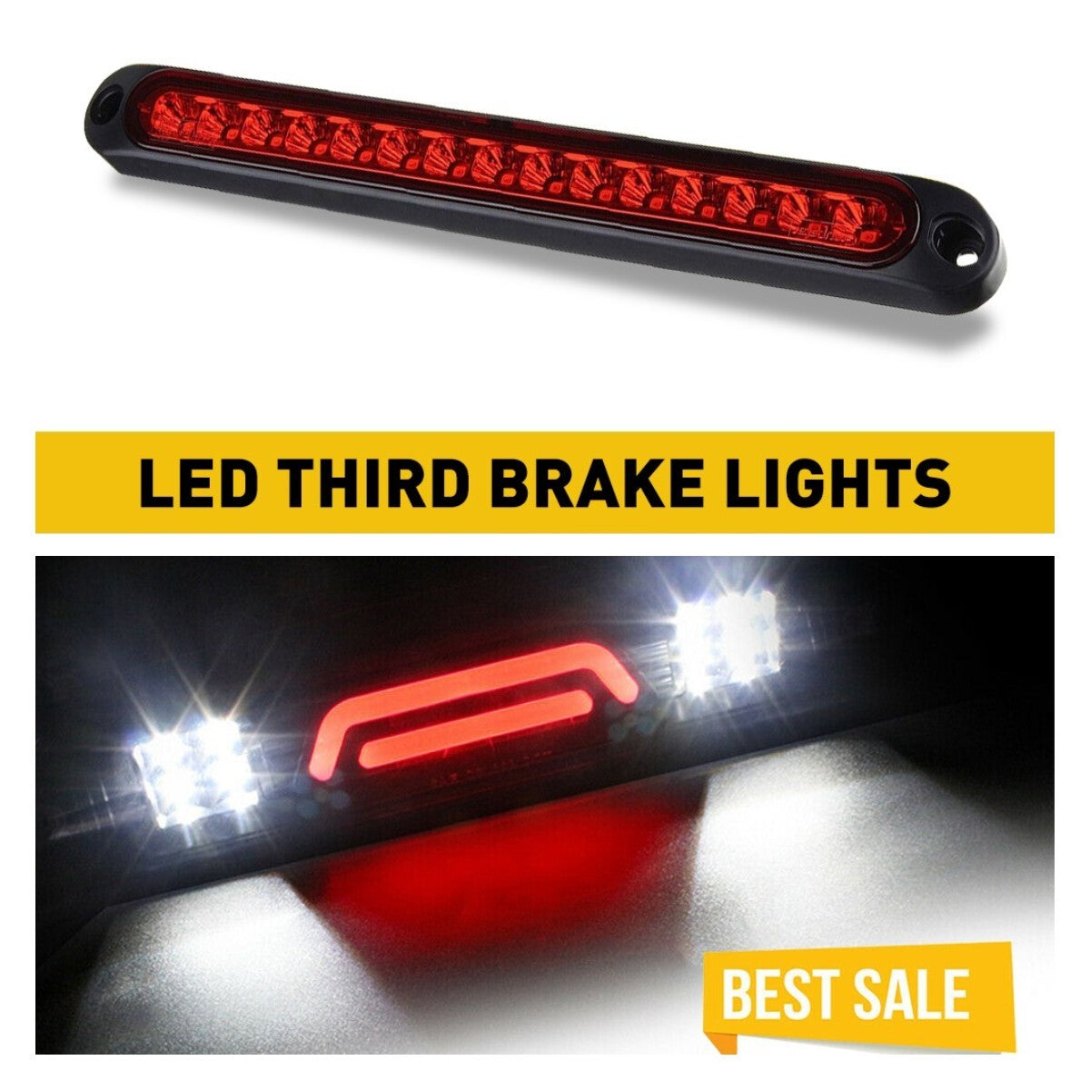 Limo Plus LED Car 3rd Rear Brake Tail Light Premium Stop Light 12V Red B- v