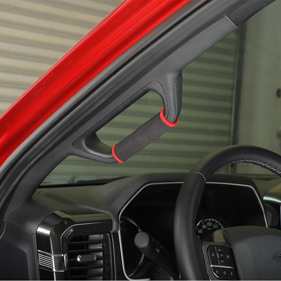 For 21-2023 F150 Red A/B Pillar Handle Protection Soft Cloth Trim v