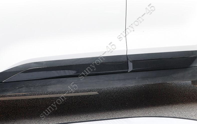 for Kia Seltos 2021-2023 Carbon Car Door Body Side Molding Cover Trims Protector
