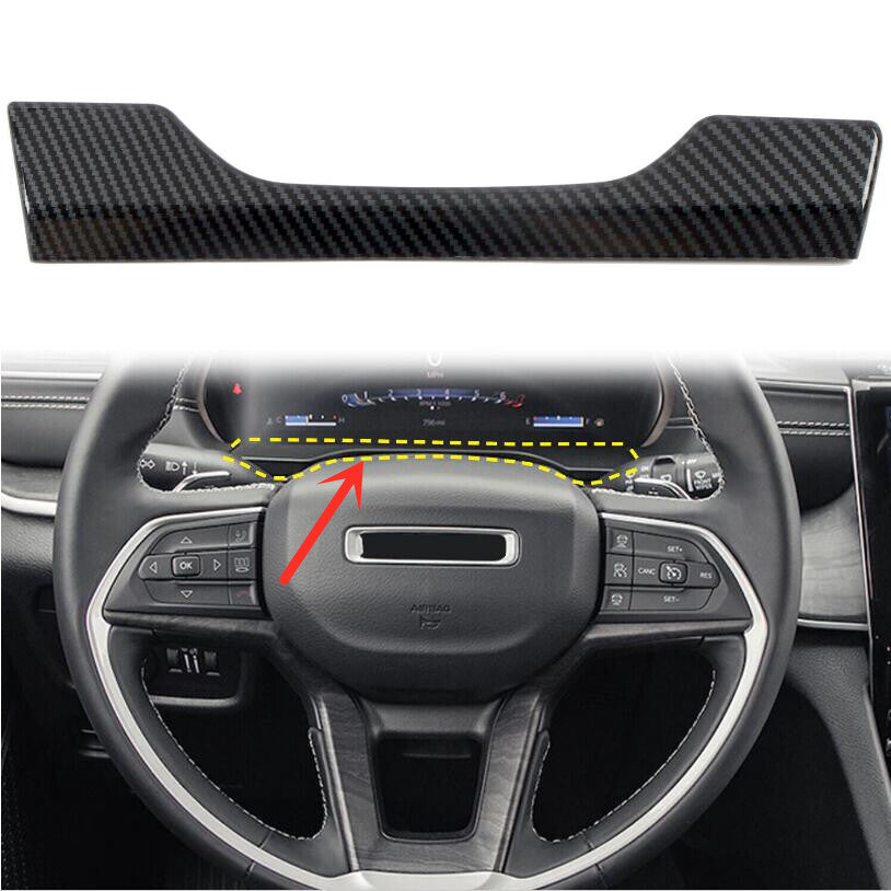 Carbon fiber Dashboard Meter Frame Trim 1pc for Jeep Grand Cherokee L 2022-2024 v