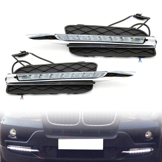LED DRL Daytime Running Lights Bumper Driving Fog Lamps for BMW X5 E70 07-10