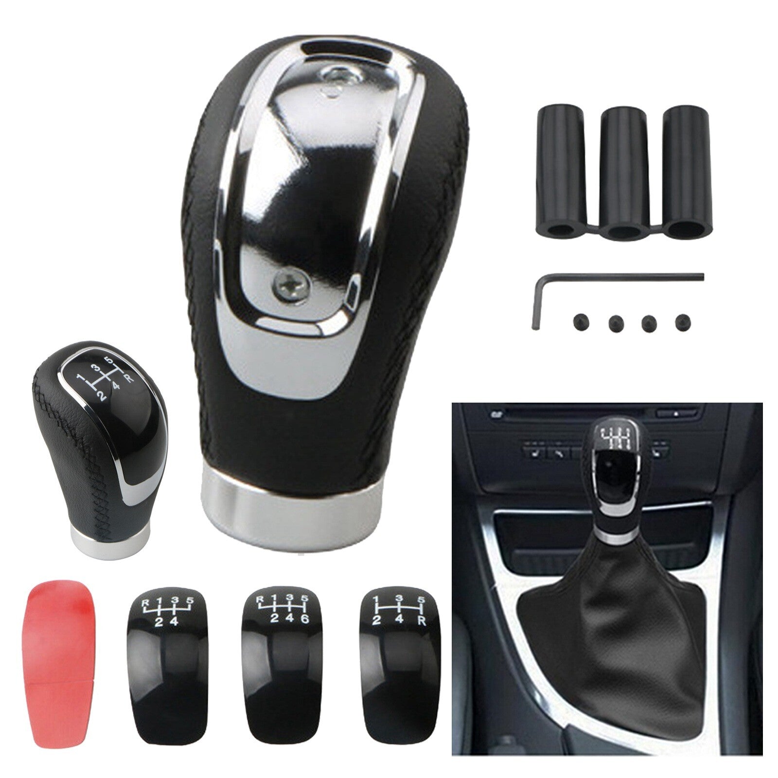Universal 5/6 speed car manual shift lever with 3 covers Q