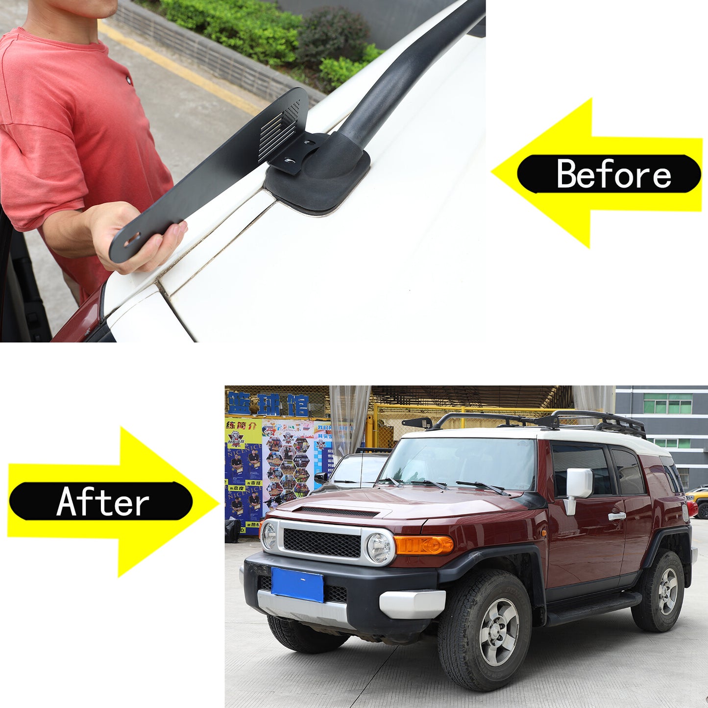 Roof LED light strip bracket suitable for FJ Cruiser top pole mounting bracket - n