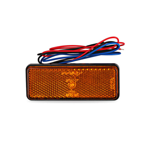 Fit Truck Trailer Motorcycle 12V Yellow LED Tail Brake Stop Light Lamp Reflector Q
