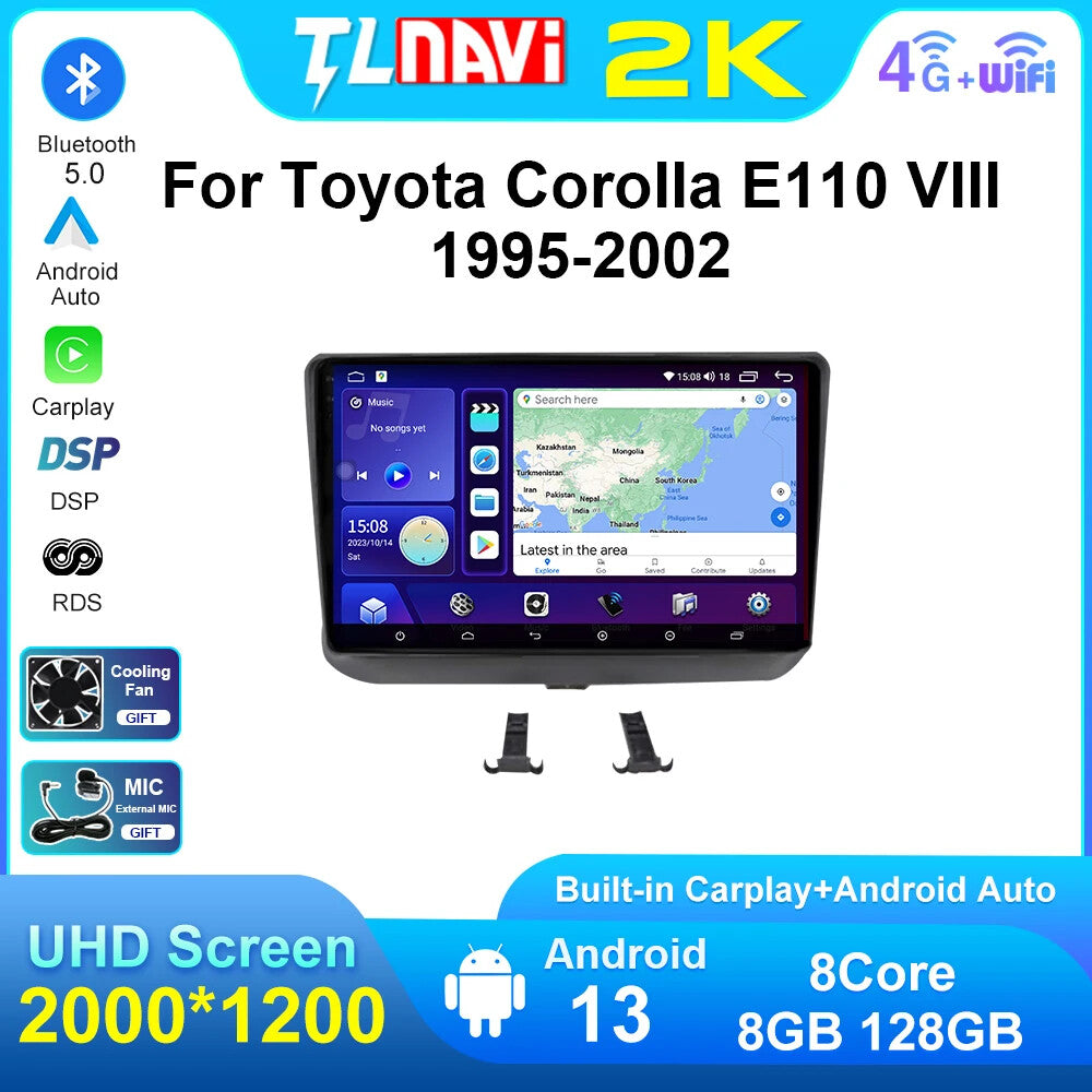 for Toyota for Corolla E110 VIII RHD Car Radio 1995-02 Multimedia DSP Player GPS DVD