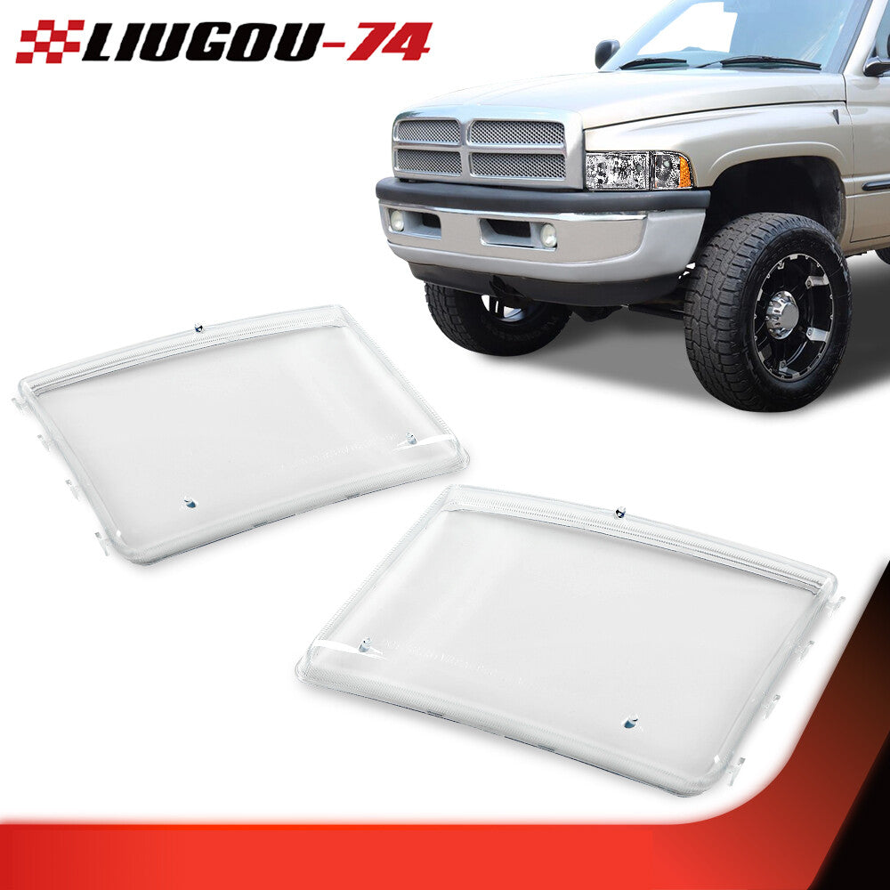 Suitable for 1994-02 for Dodge for Ram 1500 2500 3500 car headlight lens transparent protective cover 1 pair- v