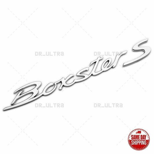 Chrome Look S Letter Rear Badge Tailgate Emblem Deck Lid Sport