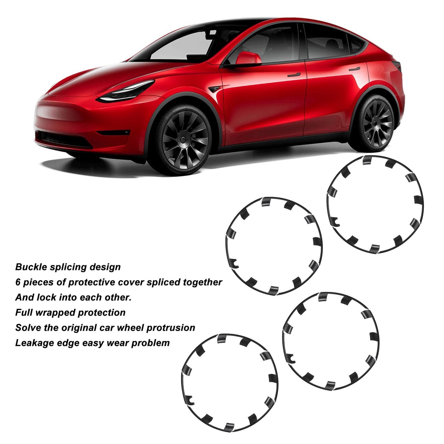 Wheel Rim Protector Guard 21 Inch Wheel Hubcap Rim Patch Easy To Install Fully Q