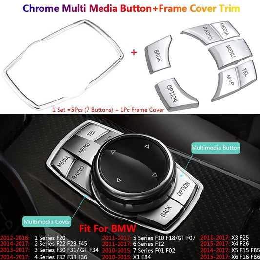 for BMW 3 5 7 X3 X4 X5 X6 F10 F07 F20 F30 F15 F16 Multimedia Buttons Cover Trim