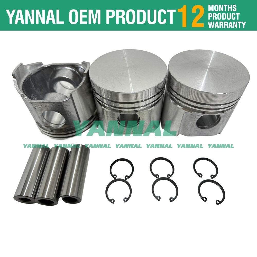 Piston kit with rings for 3T84L, 3D84-1, 3T84, 3T84HLE engines (Takeuchi TB25-)