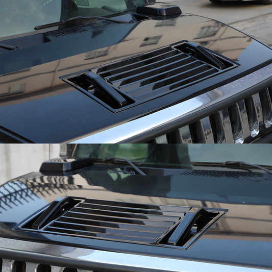Sleek black car grille with vents and handle cover trim for Hummer H2 2003-2009