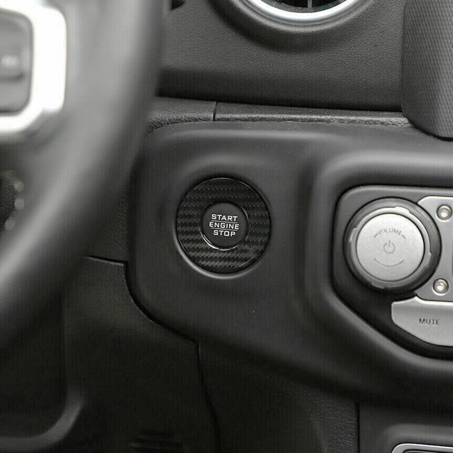 For 2018-2023 for Jeep for Wrangler JL Carbon Engine Start Stop Push Button Switch Trim v