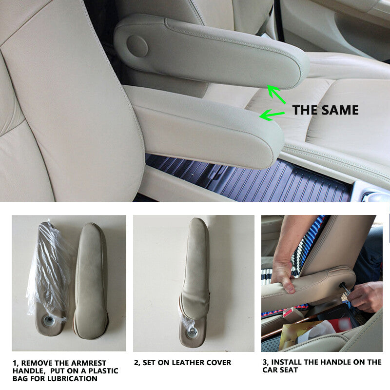 2-Pack Grey Leather for Seat Armrest Covers (Protecter) for 2005-2010 L+R Replacement - n