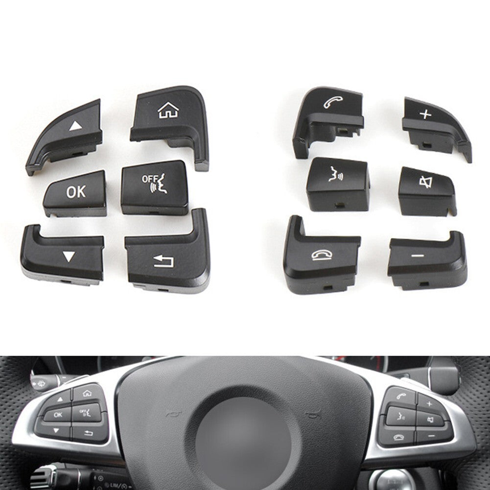 Pair LR Steering Wheel Switch Button Black for Benz C-Class W205 2015-2021