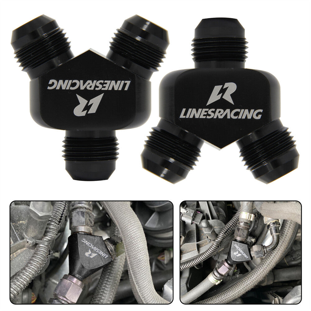 2PCS AN8 AN-8 Inlet AN8 8AN Outlet Y Block Car Aluminum Alloy Fittings Adapter