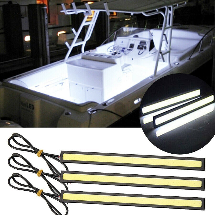 3x Marine Grade Large Super Bright 12 volt Cool White LED Courtesy Lights v