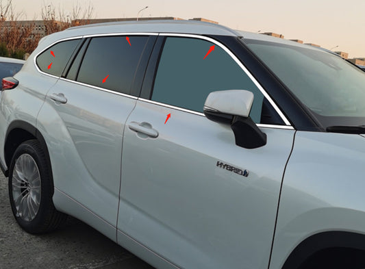 2020 2021 2022 Suitable for Toyota Highlander Silver Titanium Window Frame Cover Trim