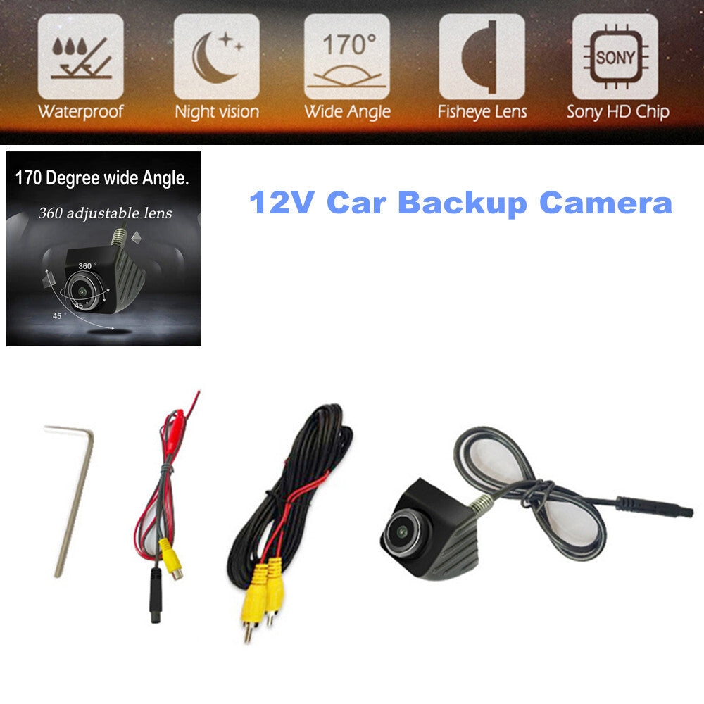12V Car Backup Camera Rearview Parking Camera AHD 720P Rotatable Fisheye - n