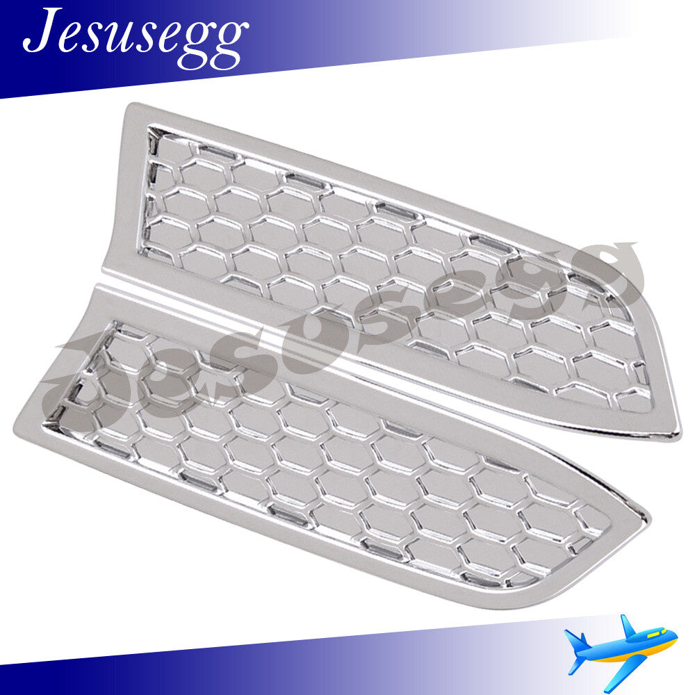 2X Fits for Toyota 2016-20 Tacoma Silver Front Headlight Honeycomb Cover Trim