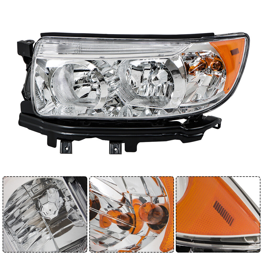 One pair of headlight assembly kits for 2006-2008 for Subaru Forester with clear halogen chrome plating. n
