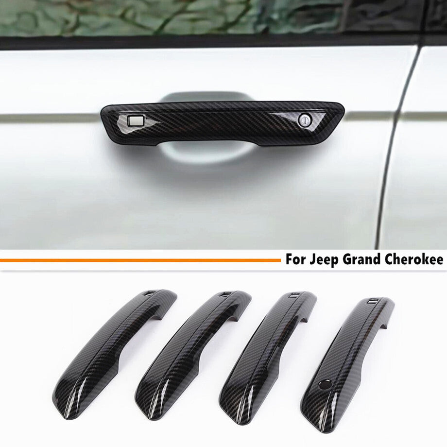 Car Door Handle Trim Cover for Jeep Grand Cherokee 2022-2024 Accessories Carbon v