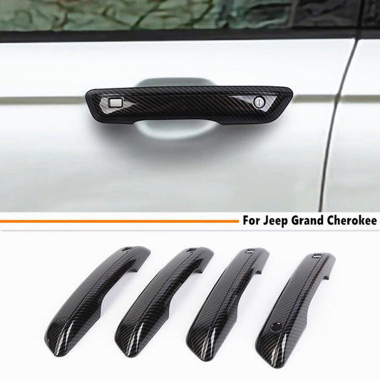 Car Door Handle Trim Cover for Jeep Grand Cherokee 2022-2024 Accessories Carbon v