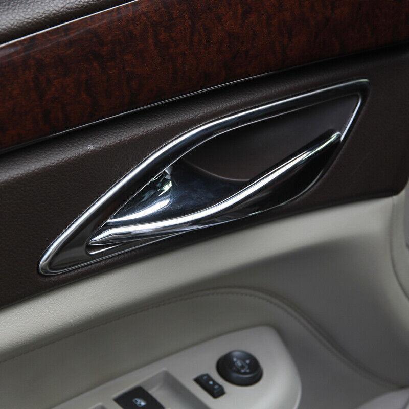 for Cadillac SRX 2010-2016 Chrome Steel Interior Door Handle Frame Trim 4PCS