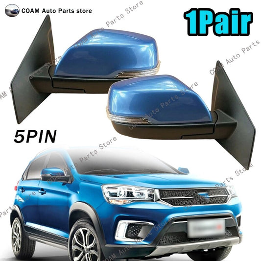 Suitable for Chery Tiggo 2/3x 2014-2018 dual blue car rearview mirror assembly (non-heated).