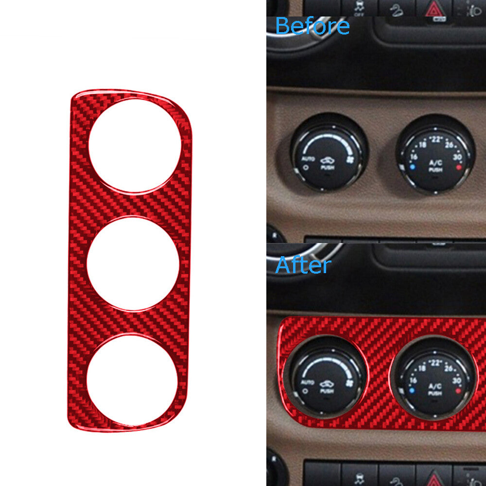 4X Red Carbon Fiber Door Control Cover Trim For Hilux 2015-2021 Type A v
