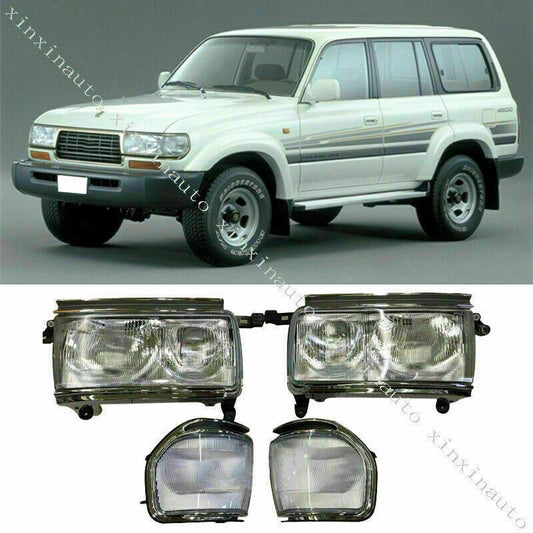 Headlights Headlamps OE replace Kit for Toyota for Land Cruiser FJ80 LC80 1991-1997