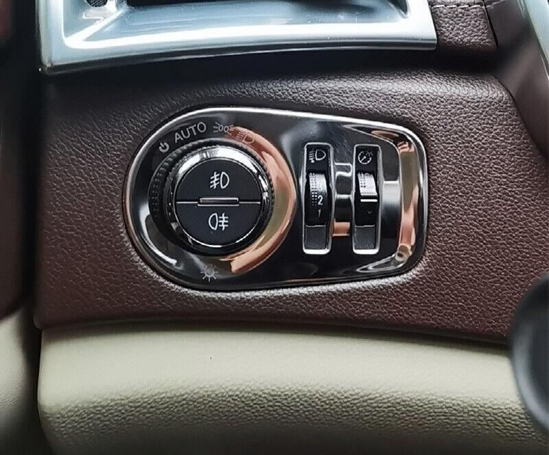 for Cadillac SRX 2010-2016 Steel Chrome Headlight Switch Adjust Control Frame