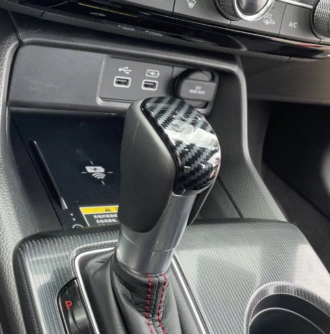 Carbon Fiber Style Car Gear Shift Knob Cover Trim for Honda for Civic 2022 11th